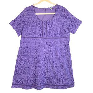 Catherines Lavender Lace Short Sleeve Dress Size 3X
